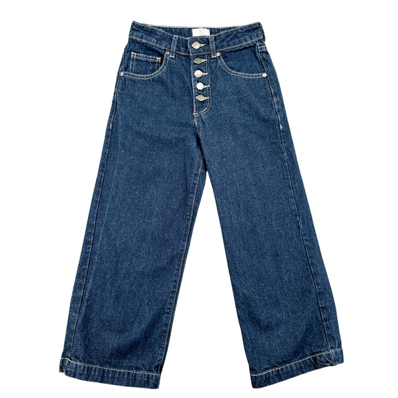 Cotton On Button Fly Highwaisted Denim Wide Leg Mid Wide Crop Jeans‎ Size 2 - Picture 1 of 9